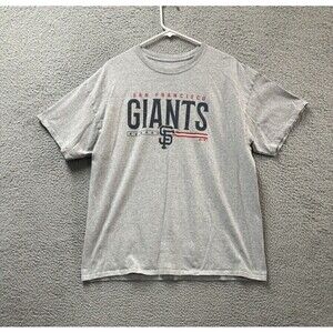 San Francisco Giants T Shirt Mens Extra Large Gray Short Sleeve MLB Majestic